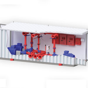 Containerized fire pump sets